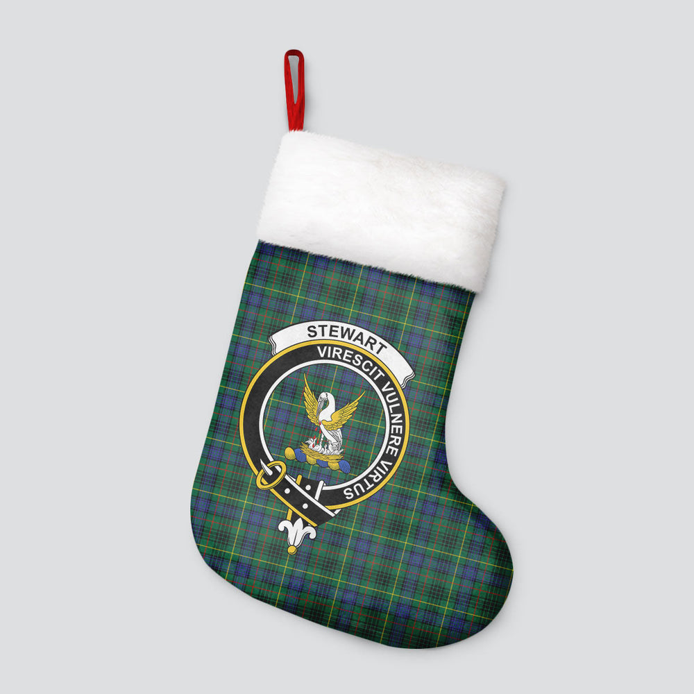 Clan Stewart Hunting Modern Tartan Crest Christmas Stocking BW44 Stewart Hunting Modern Tartan Tartan Stocking   