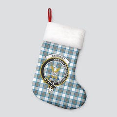 Clan Stewart Muted Blue Tartan Crest Christmas Stocking BC96 Stewart Muted Blue Tartan Tartan Stocking   