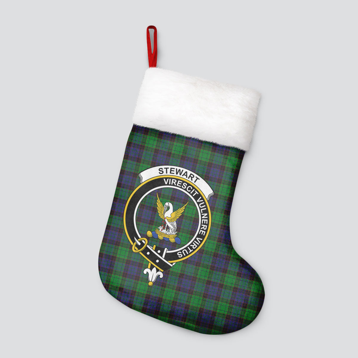 Clan Stewart Old Modern Tartan Crest Christmas Stocking QQ85 Stewart Old Modern Tartan Tartan Stocking   