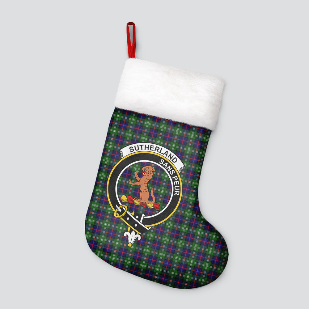 Clan Sutherland Modern Tartan Crest Christmas Stocking FO70 Sutherland Modern Tartan Tartan Stocking   