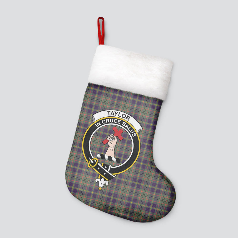 Clan Taylor Weathered Tartan Crest Christmas Stocking II42 Taylor Weathered Tartan Tartan Stocking   