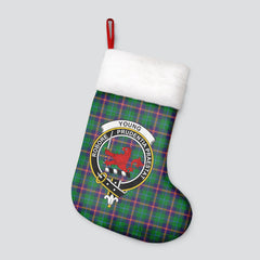 Clan Young Modern Tartan Crest Christmas Stocking OH27 Young Modern Tartan Tartan Stocking   