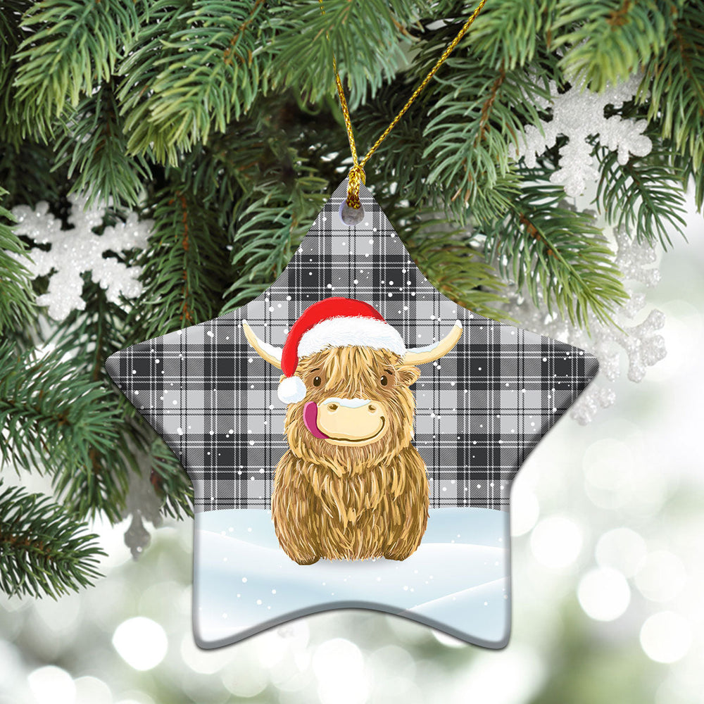 Clan Glen Tartan Christmas Ceramic Ornament Highland Cows Style FM82 Glen Tartan Tartan Ornament   