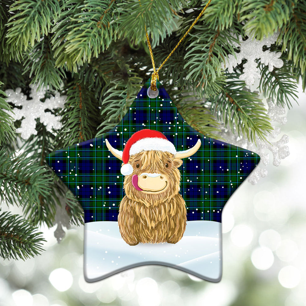 Clan MacCallum Modern Tartan Christmas Ceramic Ornament Highland Cows Style QL69 MacCallum Modern Tartan Tartan Ornament   