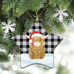 Clan MacFarlane Black _ White Tartan Christmas Ceramic Ornament Highland Cows Style TJ33 MacFarlane Black _ White Tartan Tartan Ornament   