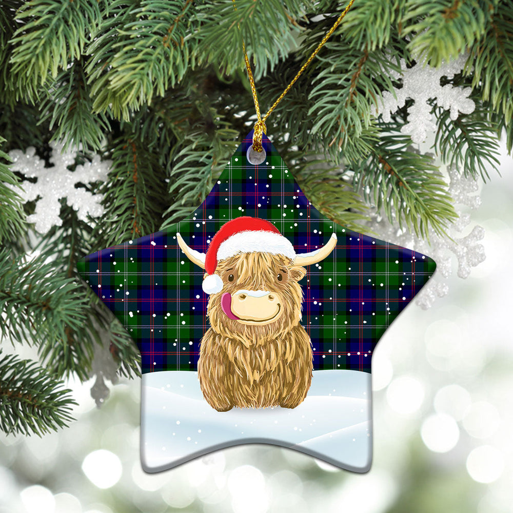 Clan MacThomas Modern Tartan Christmas Ceramic Ornament Highland Cows Style KJ48 MacThomas Modern Tartan Tartan Ornament   