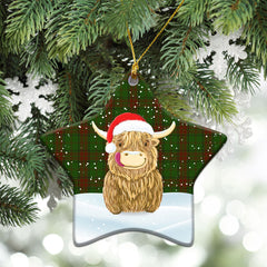 Clan Maxwell Hunting Tartan Christmas Ceramic Ornament Highland Cows Style MD29 Maxwell Hunting Tartan Tartan Ornament   