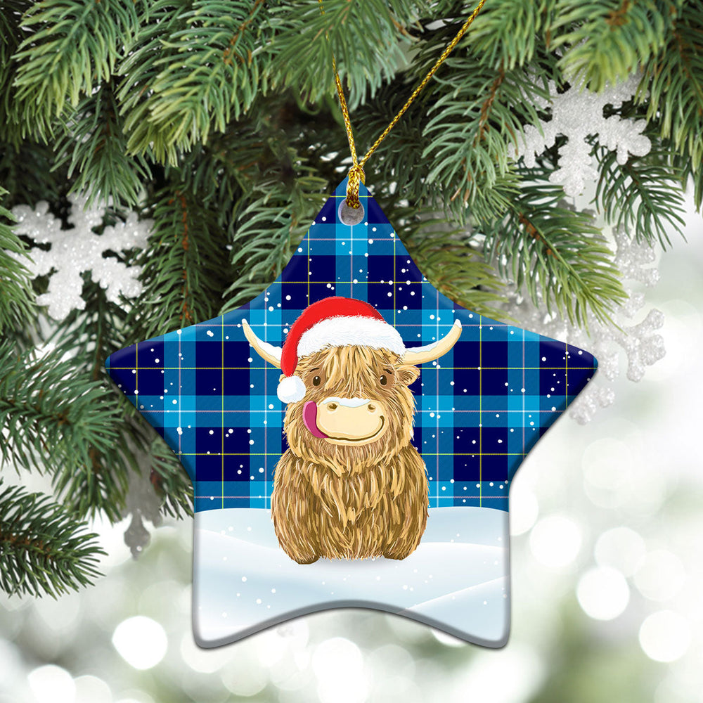 Clan McKerrell Tartan Christmas Ceramic Ornament Highland Cows Style SH78 McKerrell Tartan Tartan Ornament   