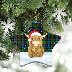 Clan Newlands Tartan Christmas Ceramic Ornament Highland Cows Style FO95 Newlands Tartan Tartan Ornament   