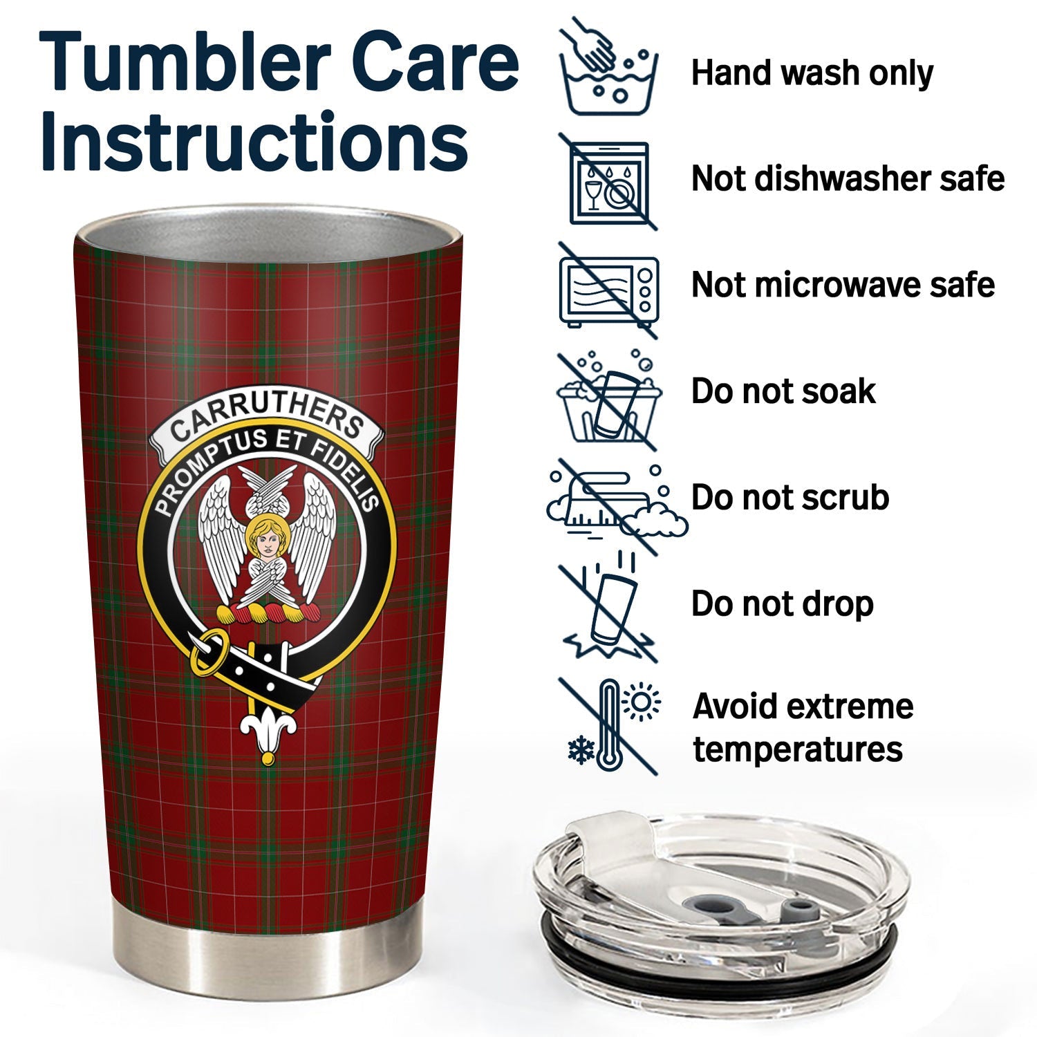 Clan Carruthers Tartan Crest Tumbler TQ10 Clan Carruthers Tartan Today   