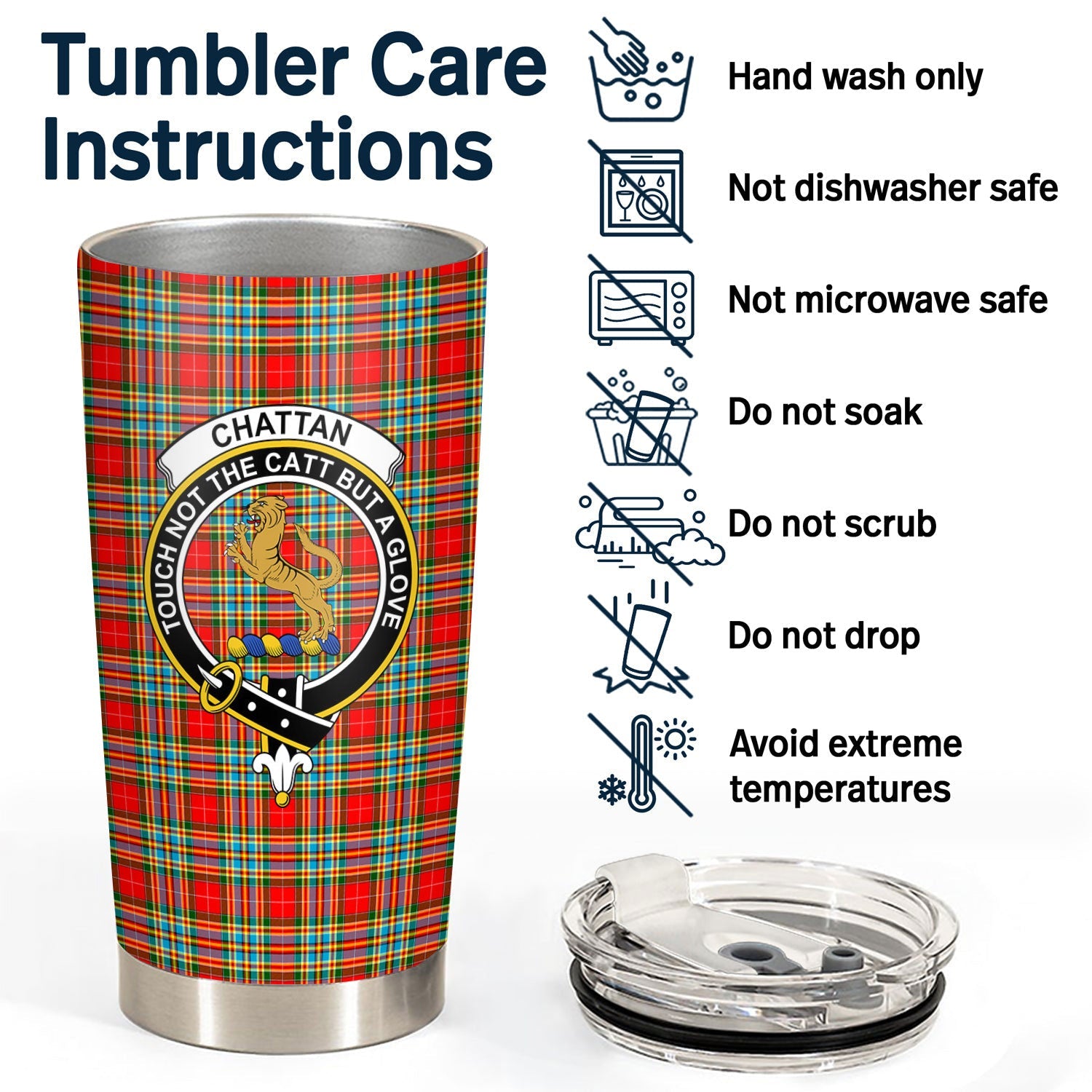 Clan Chattan Tartan Crest Tumbler VC18 Clan Chattan Tartan Today   