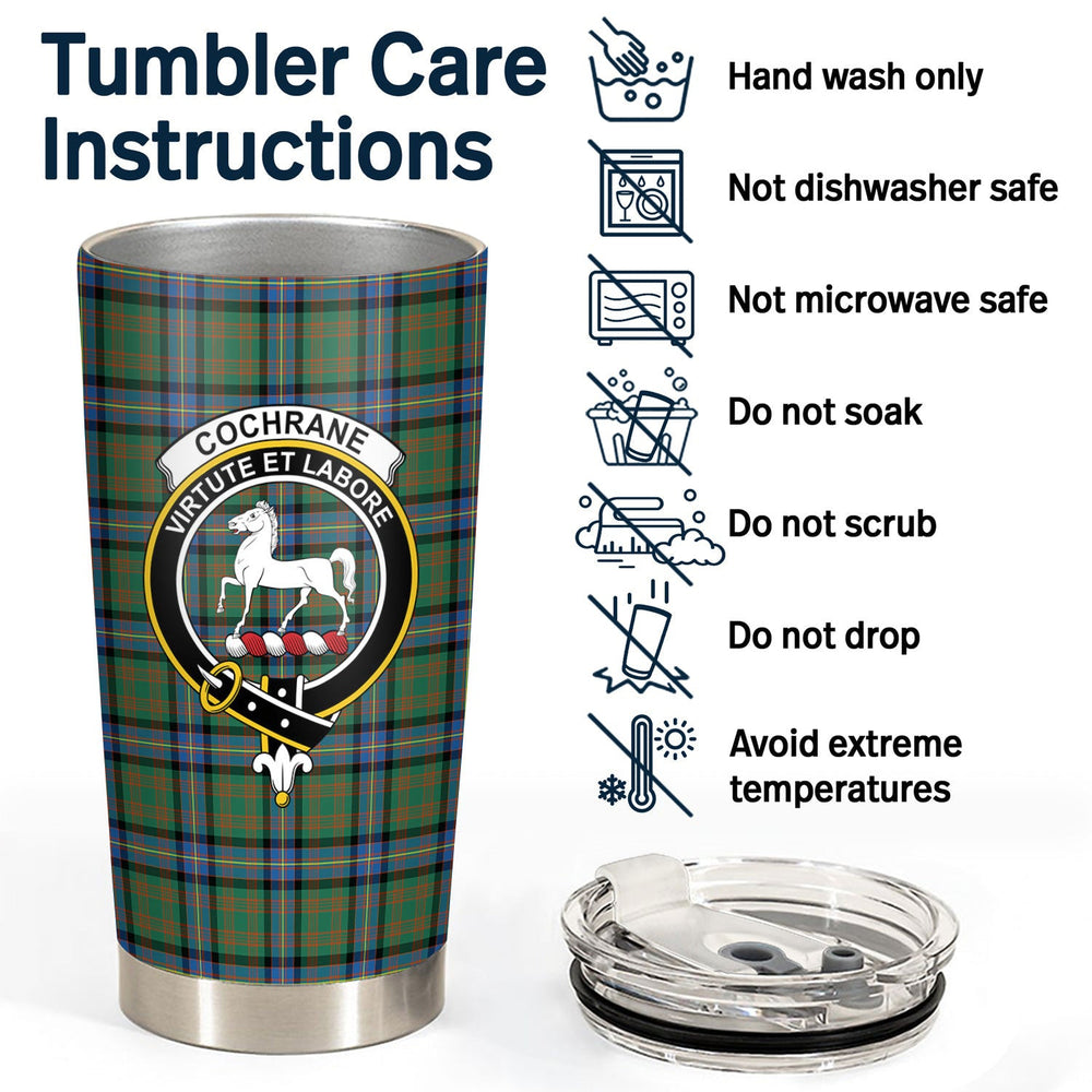 Clan Cochrane Ancient Tartan Crest Tumbler IP23 Clan Cochrane Tartan Today   