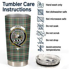 Clan Craig Ancient Tartan Crest Tumbler ZW81 Clan Craig Tartan Today   