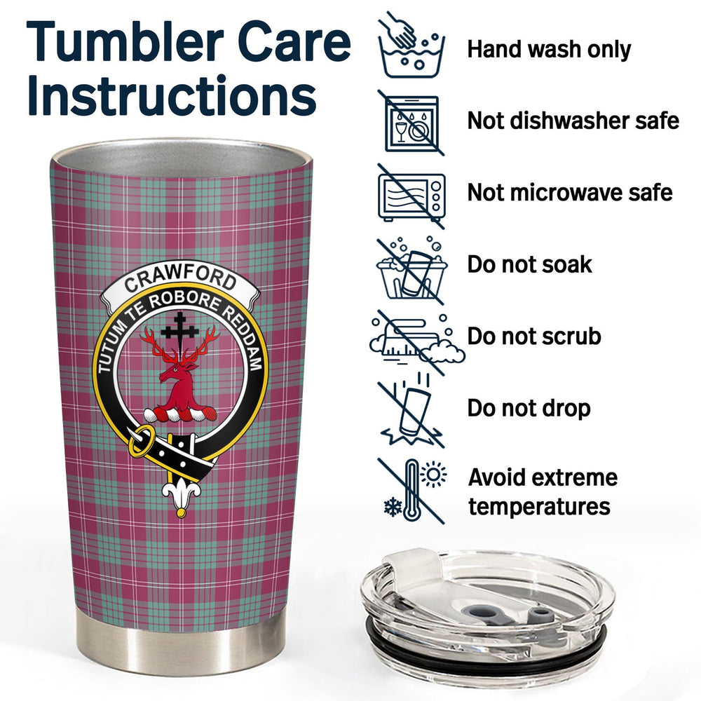 Clan Clan Crawford Ancient Tartan Crest Tumbler SE87 Clan Crawford Tartan Today   