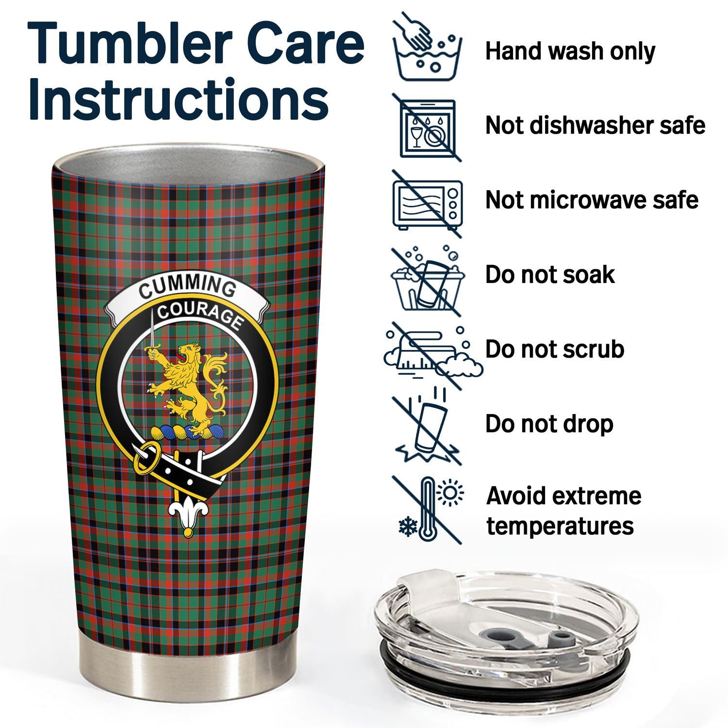 Clan Cumming Hunting Ancient Tartan Crest Tumbler AR57 Clan Cumming Tartan Today   