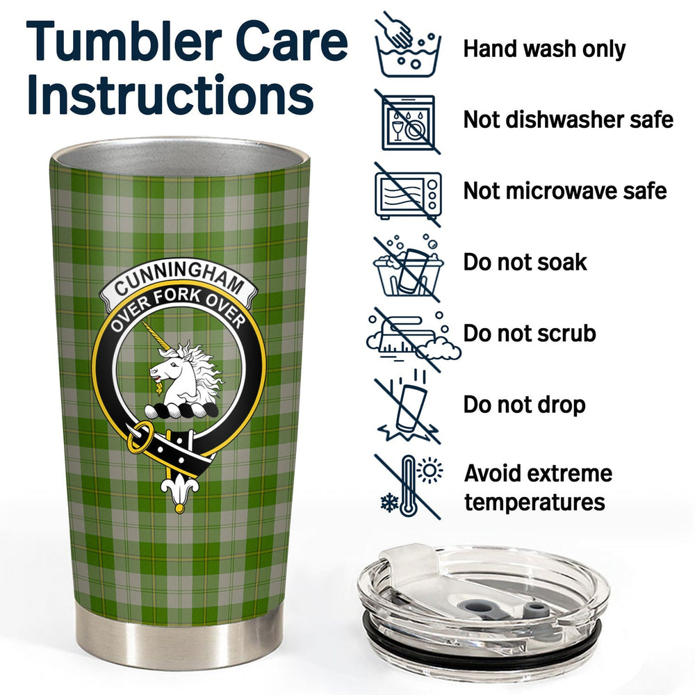 Clan Cunningham Dress Green Dancers Tartan Crest Tumbler BQ51 Clan Cunningham Tartan Today   