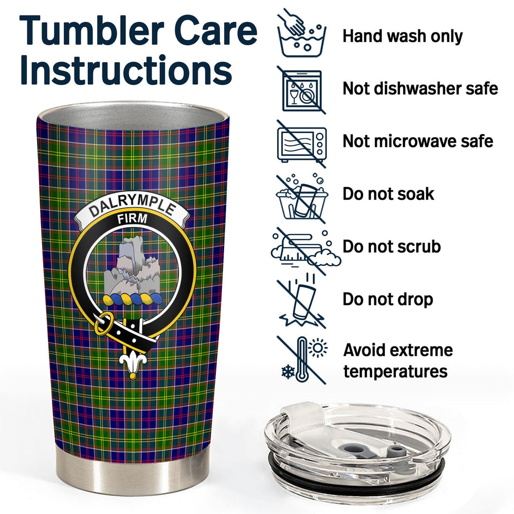 Clan Dalrymple Tartan Crest Tumbler RJ28 Clan Dalrymple Tartan Today   