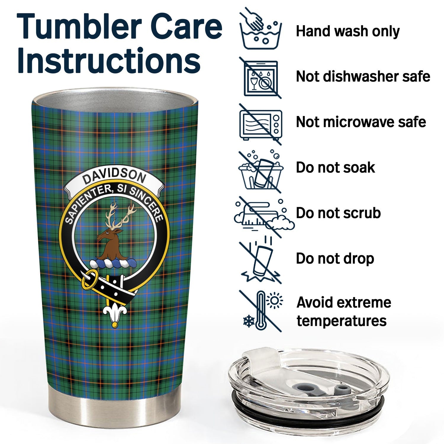 Clan Davidson Ancient Tartan Crest Tumbler NB99 Clan Davidson Tartan Today   