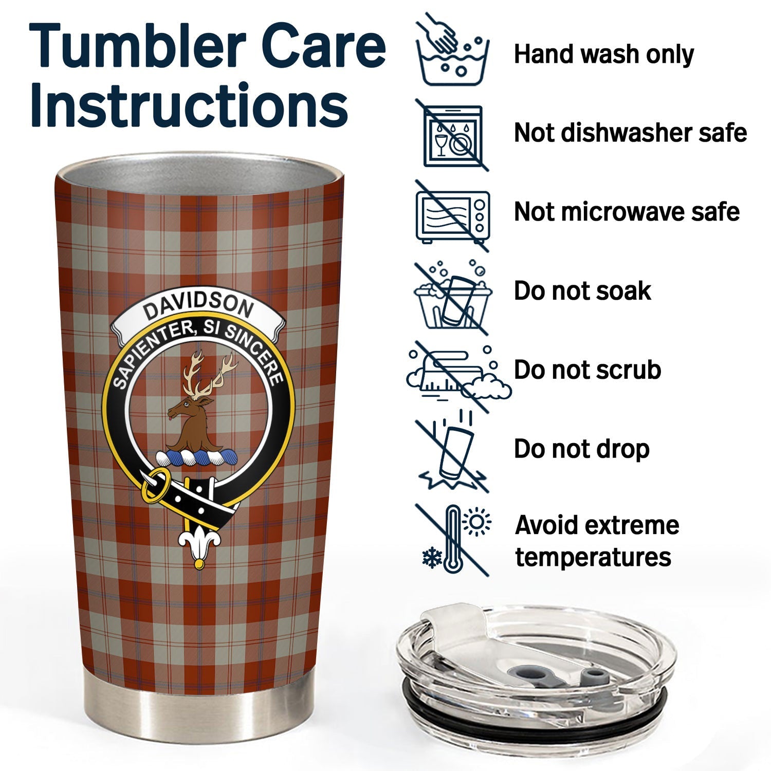 Clan Davidson Dress Dancers Tartan Crest Tumbler CF45 Clan Davidson Tartan Today   