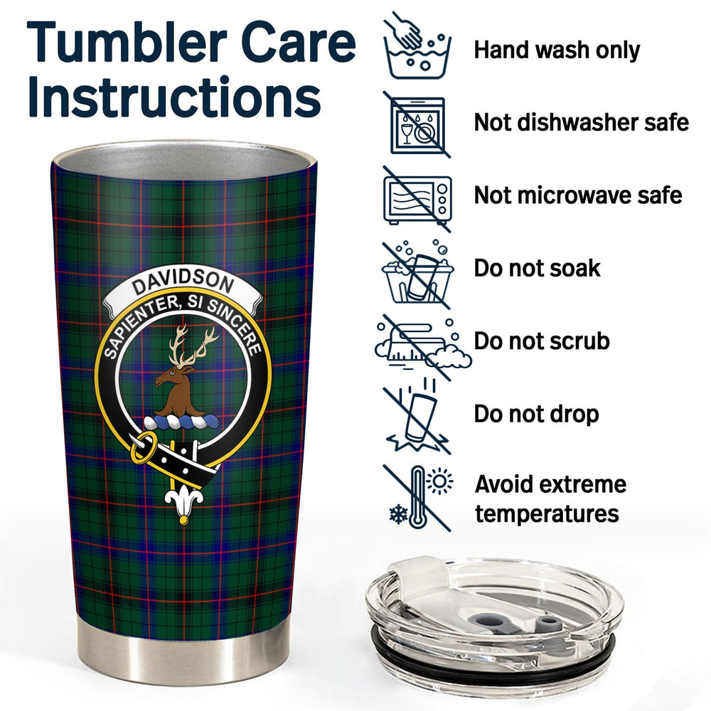 Clan Davidson Modern Tartan Crest Tumbler DP16 Clan Davidson Tartan Today   