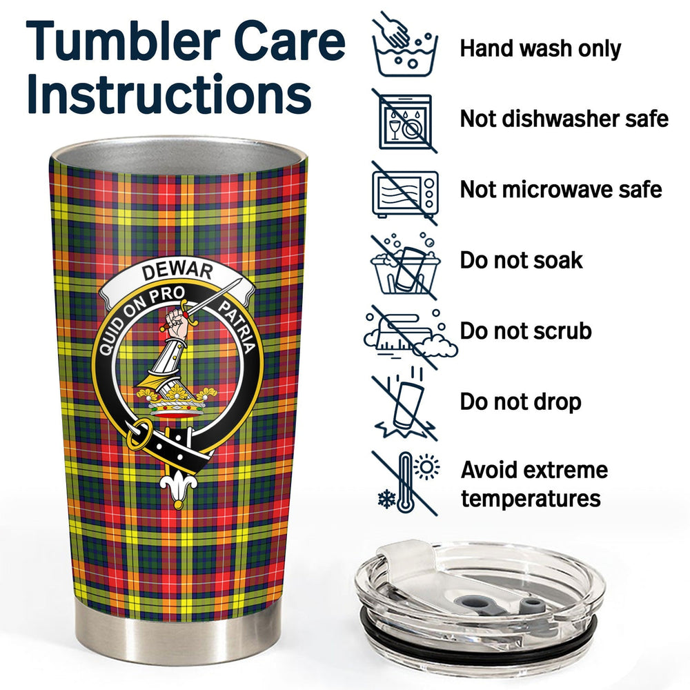 Clan Dewar Tartan Crest Tumbler FJ78 Clan Dewar Tartan Today   