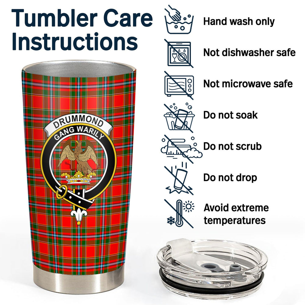 Clan Drummond of Perth Tartan Crest Tumbler NJ66 Clan Drummond Tartan Today   