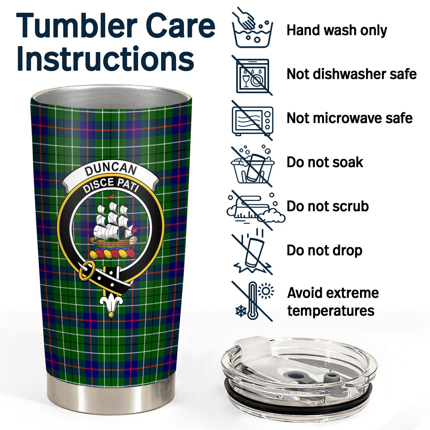 Clan Duncan Modern Tartan Crest Tumbler FC29 Clan Duncan Tartan Today   