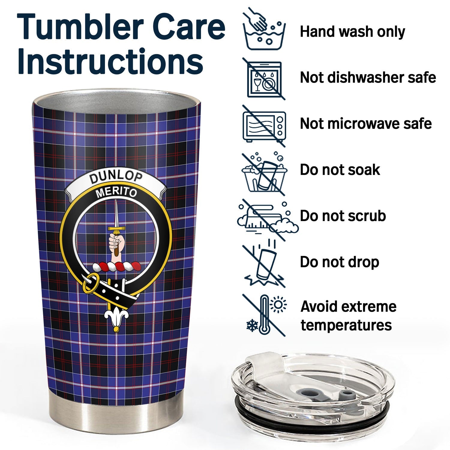 Clan Dunlop Modern Tartan Crest Tumbler DE74 Clan Dunlop Tartan Today   