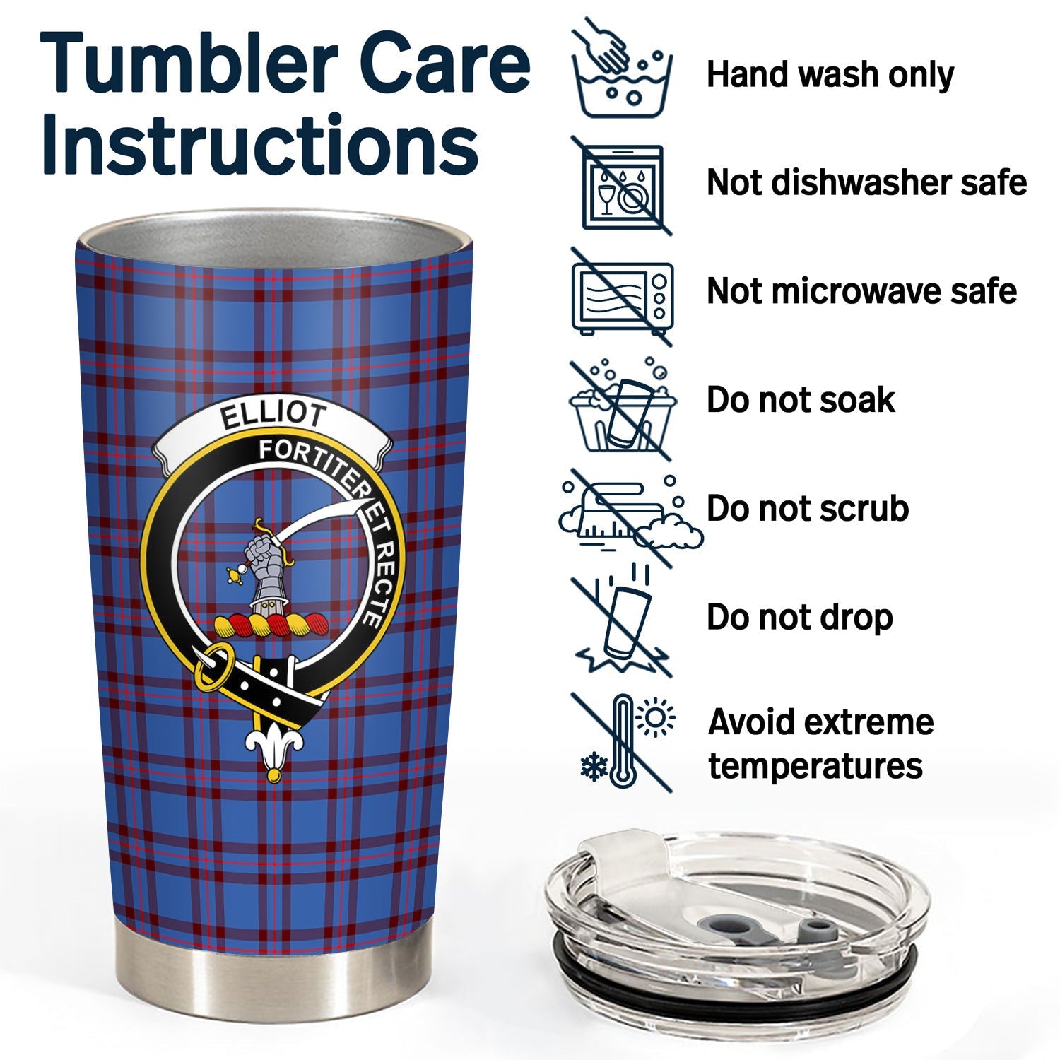 Clan Elliot Modern Tartan Crest Tumbler UF67 Clan Elliot Tartan Today   