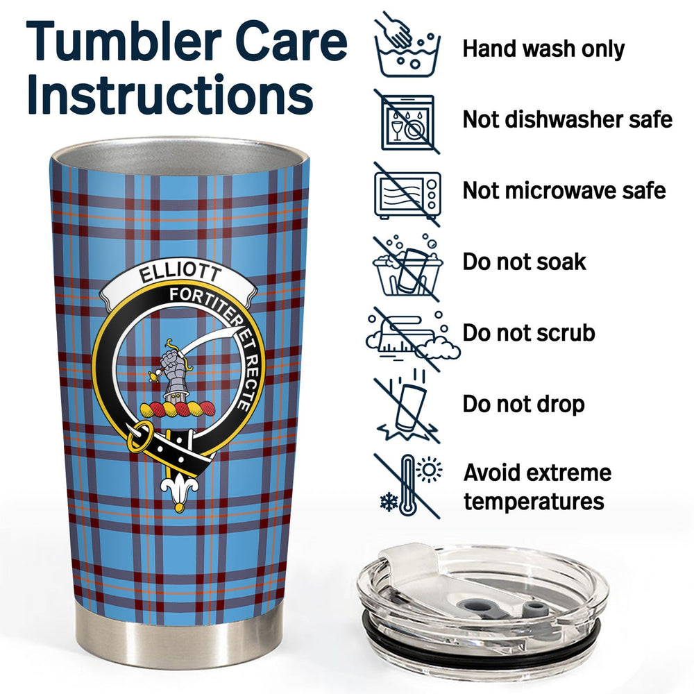 Clan Elliott Ancient Tartan Crest Tumbler PL92 Clan Elliot Tartan Today   