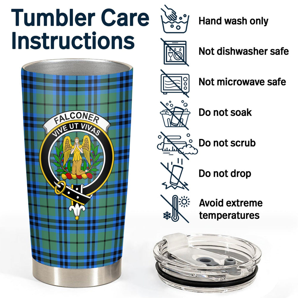 Clan Falconer Tartan Crest Tumbler ME73 Clan Falconer Tartan Today   