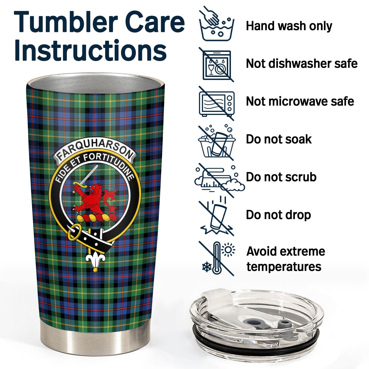 Clan Farquharson Ancient Tartan Crest Tumbler JU92 Clan Farquharson Tartan Today   