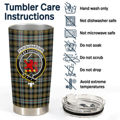 Clan Farquharson Weathered Tartan Crest Tumbler GI58 Clan Farquharson Tartan Today   