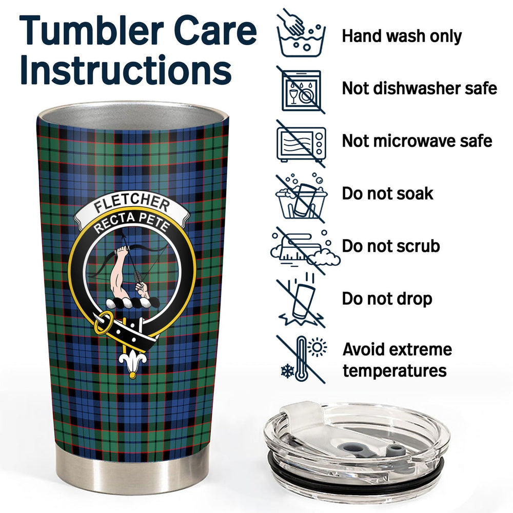 Clan Fletcher Ancient Tartan Crest Tumbler UR77 Clan Fletcher Tartan Today   