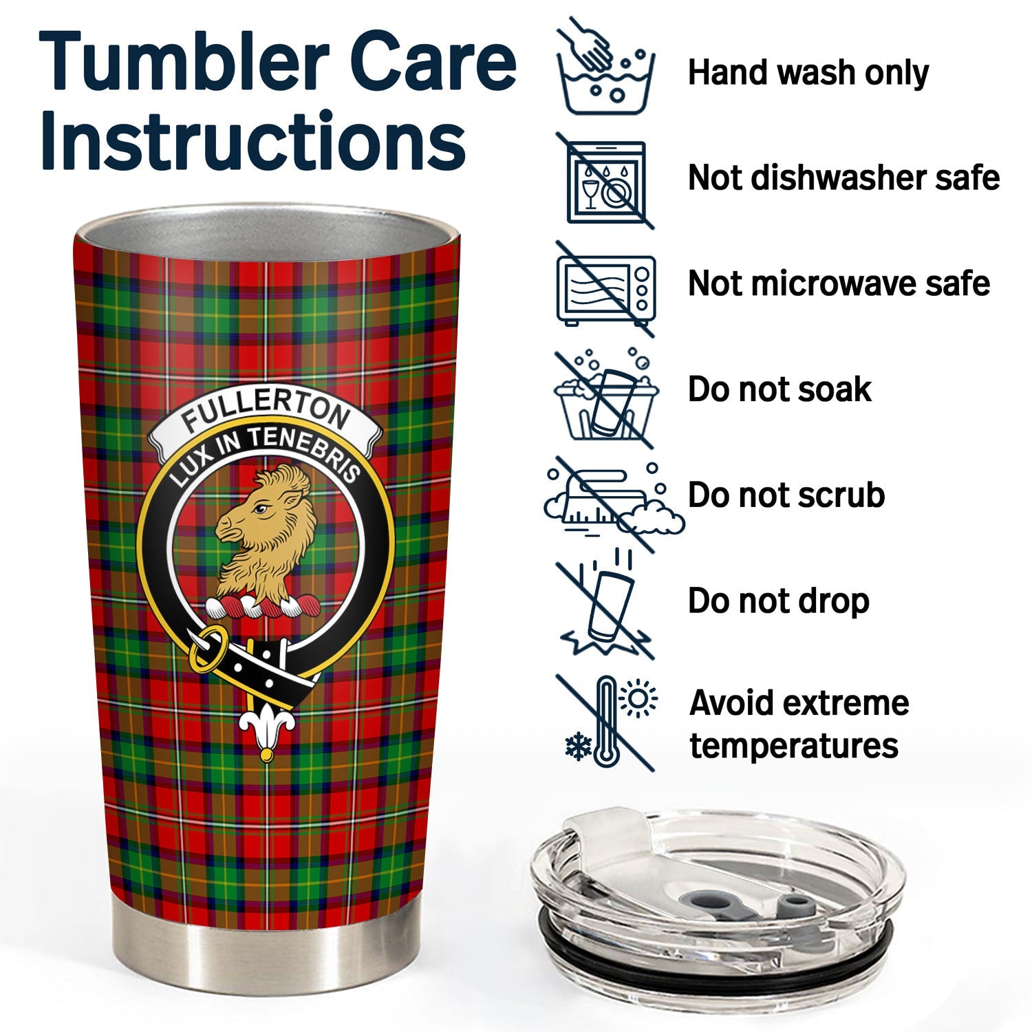 Clan Fullerton Tartan Crest Tumbler IA81 Clan Fullarton/Fullerton Tartan Today   