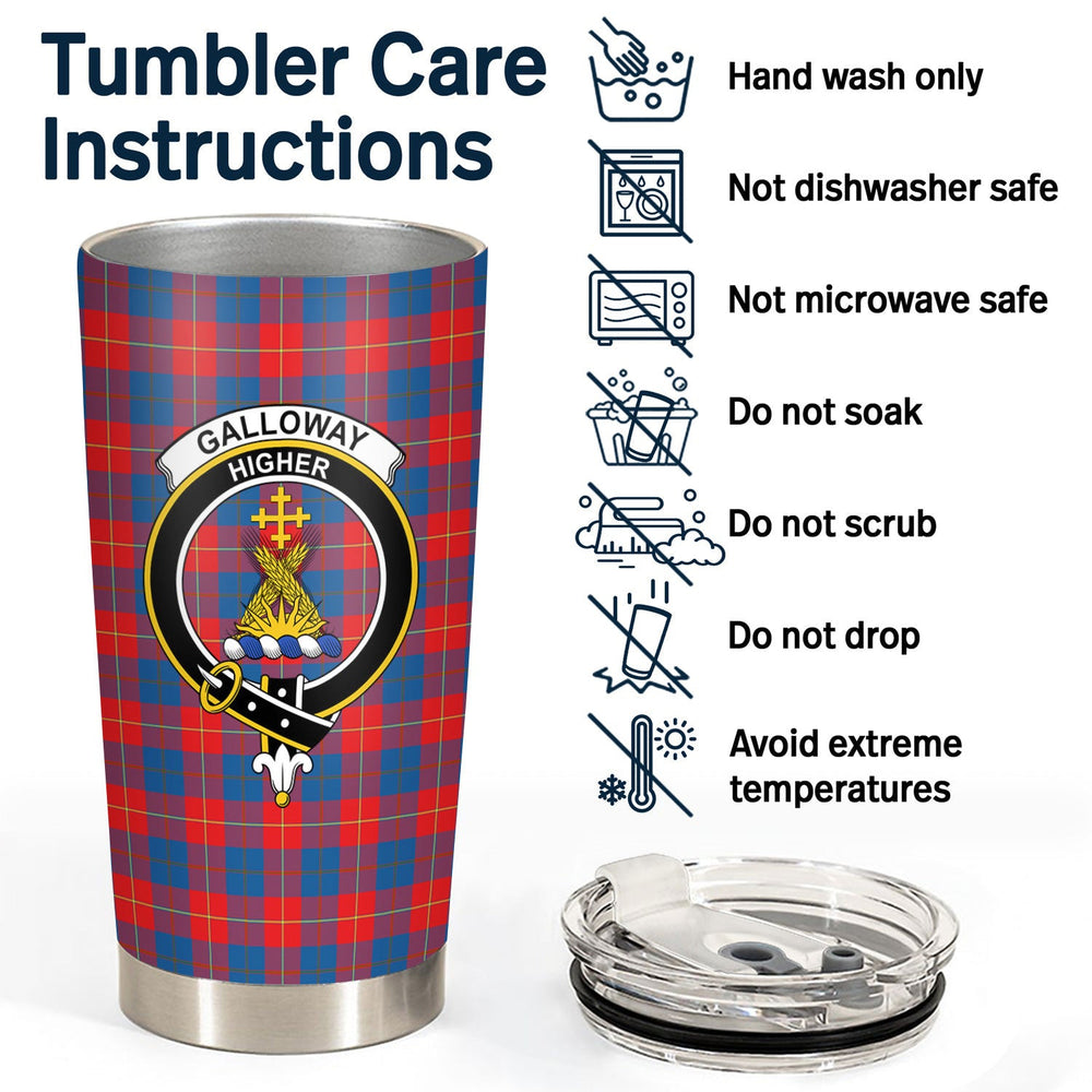 Clan Galloway Red Tartan Crest Tumbler ND93 Clan Galloway Tartan Today   