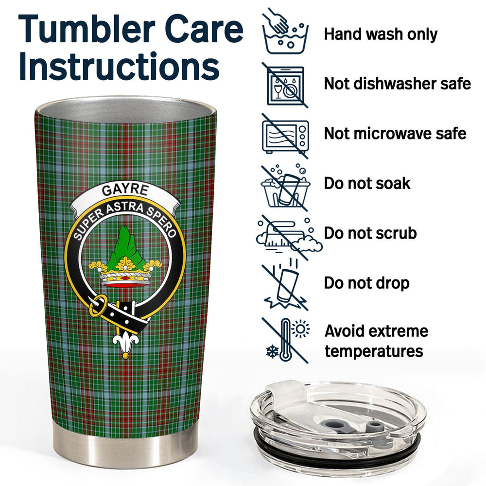 Clan Gayre Tartan Crest Tumbler CS46 Clan Gayre Tartan Today   