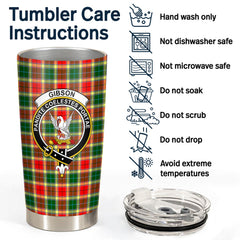 Clan Gibson Tartan Crest Tumbler JO87 Clan Hall Tartan Today   