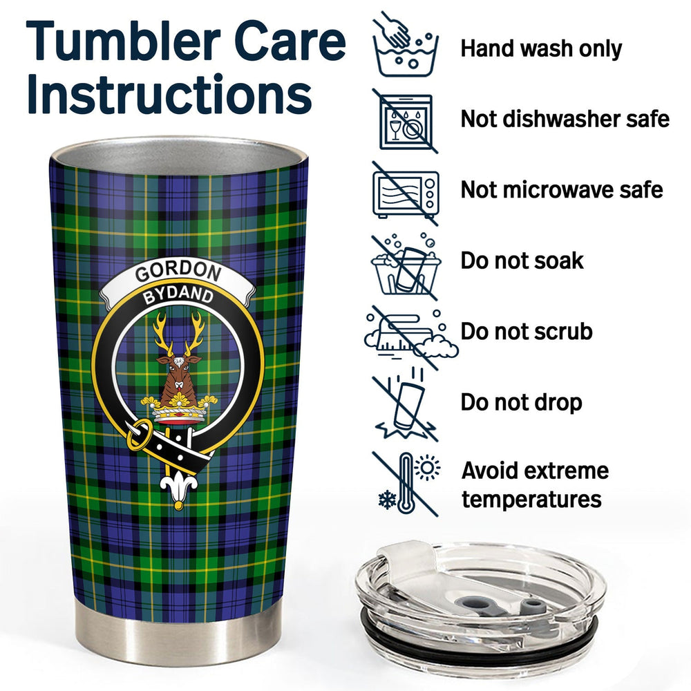 Clan Gordon Modern Tartan Crest Tumbler CF95 Clan Gordon Tartan Today   