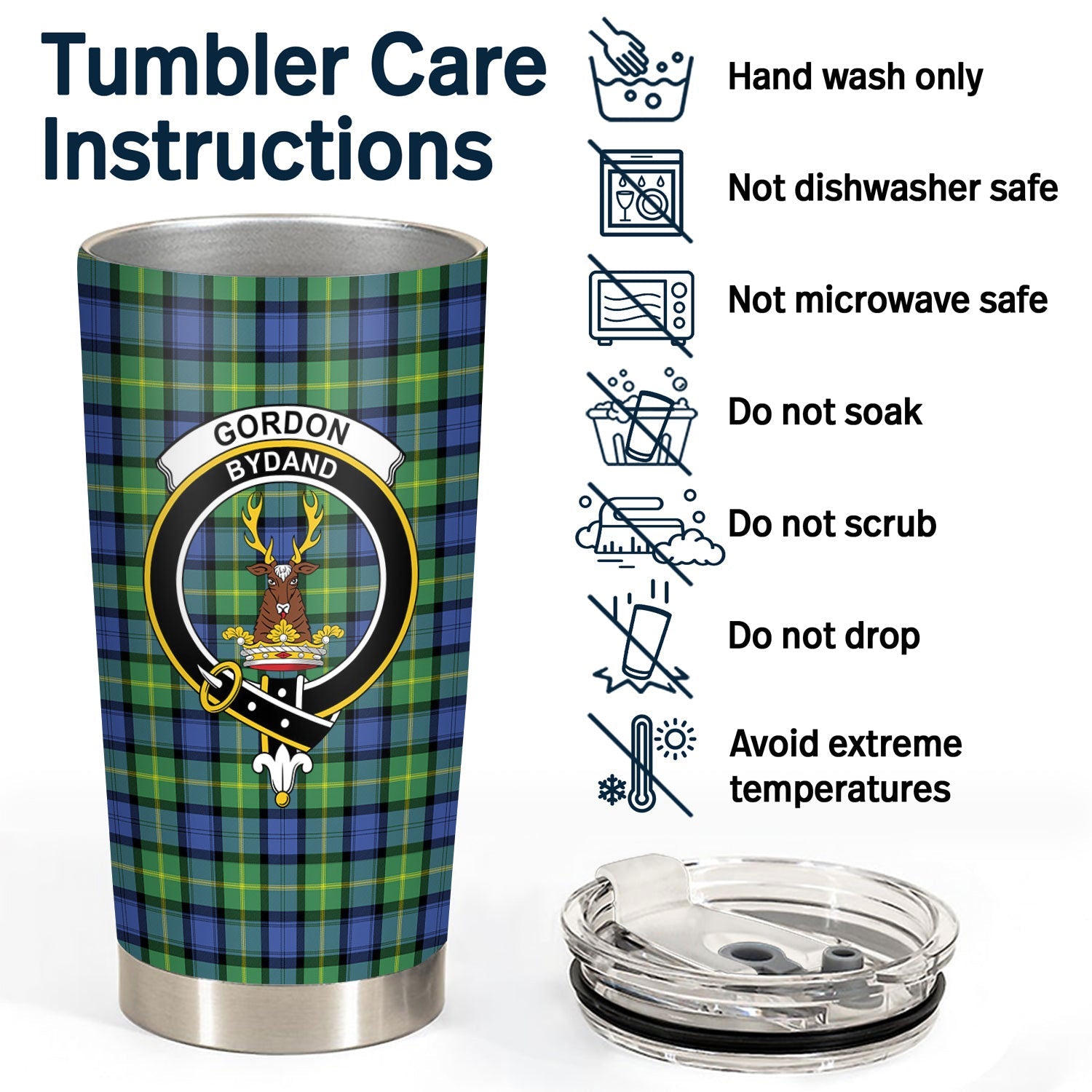 Clan Gordon Old Ancient Tartan Crest Tumbler VC10 Clan Gordon Tartan Today   