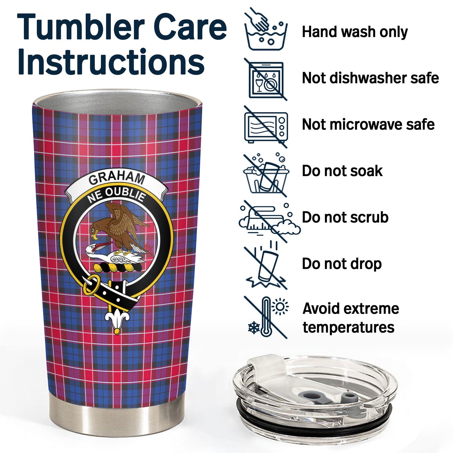 Clan Graham of Menteith Red Tartan Crest Tumbler FB90 Clan Graham Tartan Today   