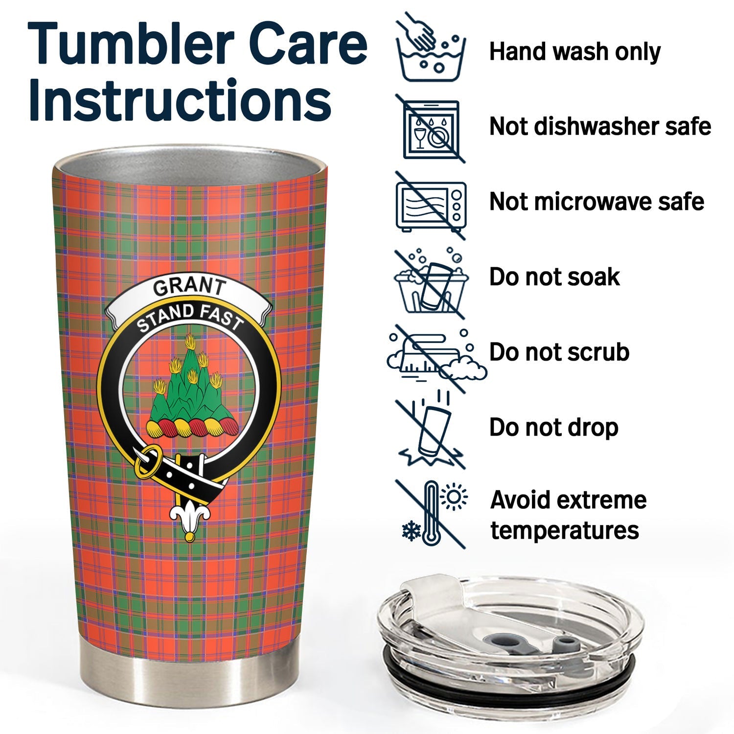 Clan Grant Ancient Tartan Crest Tumbler TW78 Clan Grant Tartan Today   