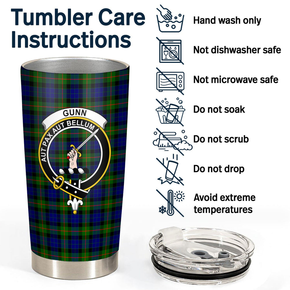 Clan Gunn Modern Tartan Crest Tumbler GQ40 Clan Gunn Tartan Today   