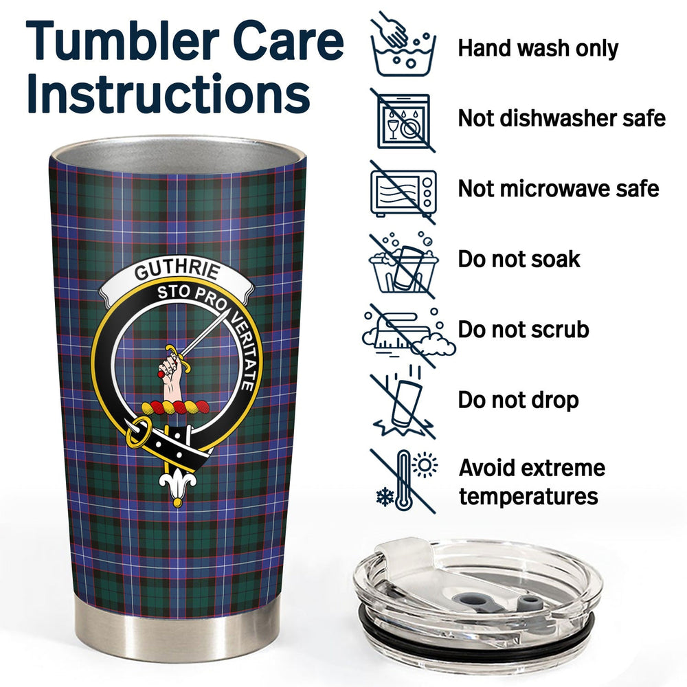 Clan Guthrie Modern Tartan Crest Tumbler AU50 Clan Guthrie Tartan Today   