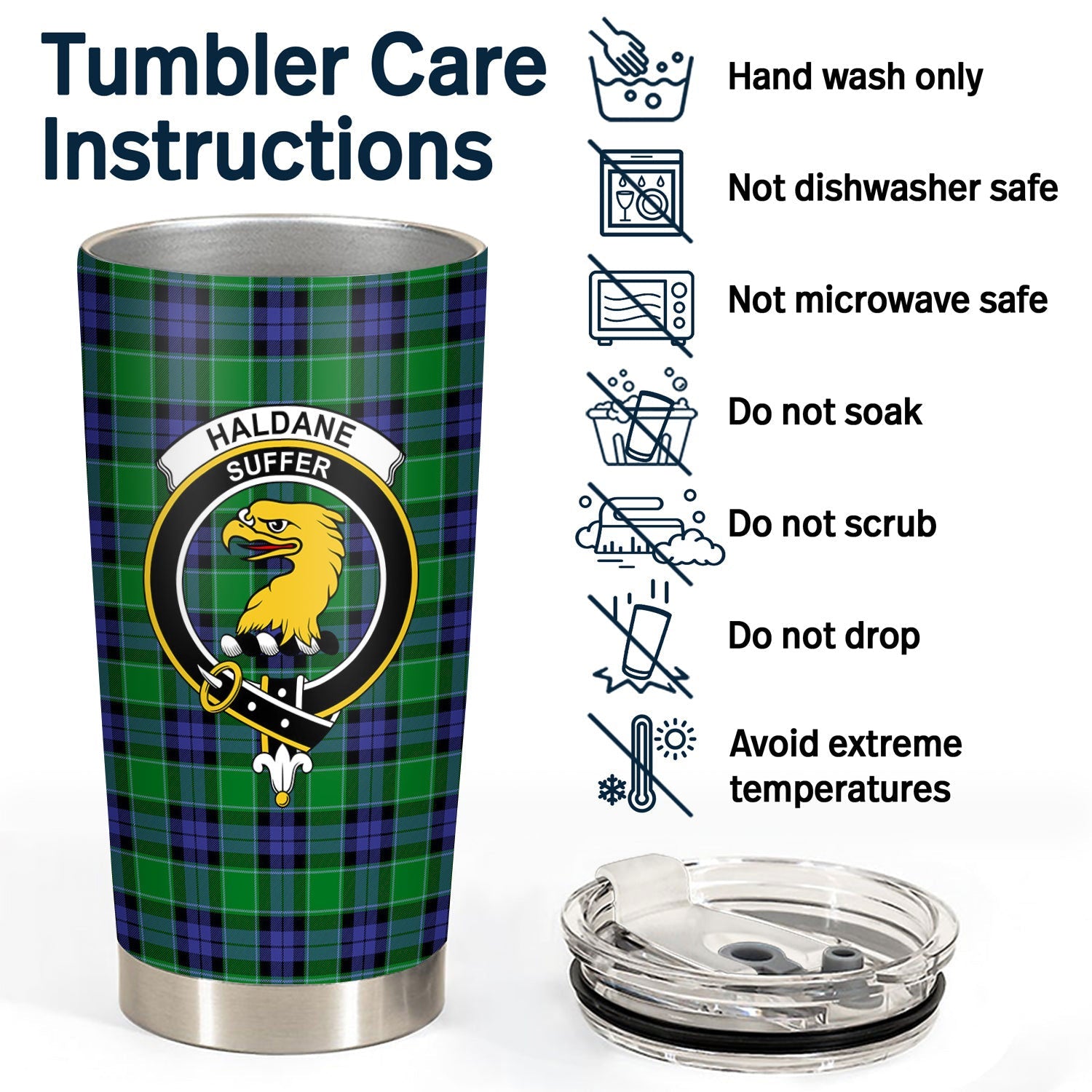 Clan Haldane Tartan Crest Tumbler QA51 Clan Haldane Tartan Today   