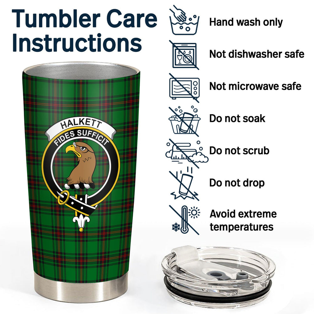 Clan Halkett Tartan Crest Tumbler EK15 Clan Halkett Tartan Today   