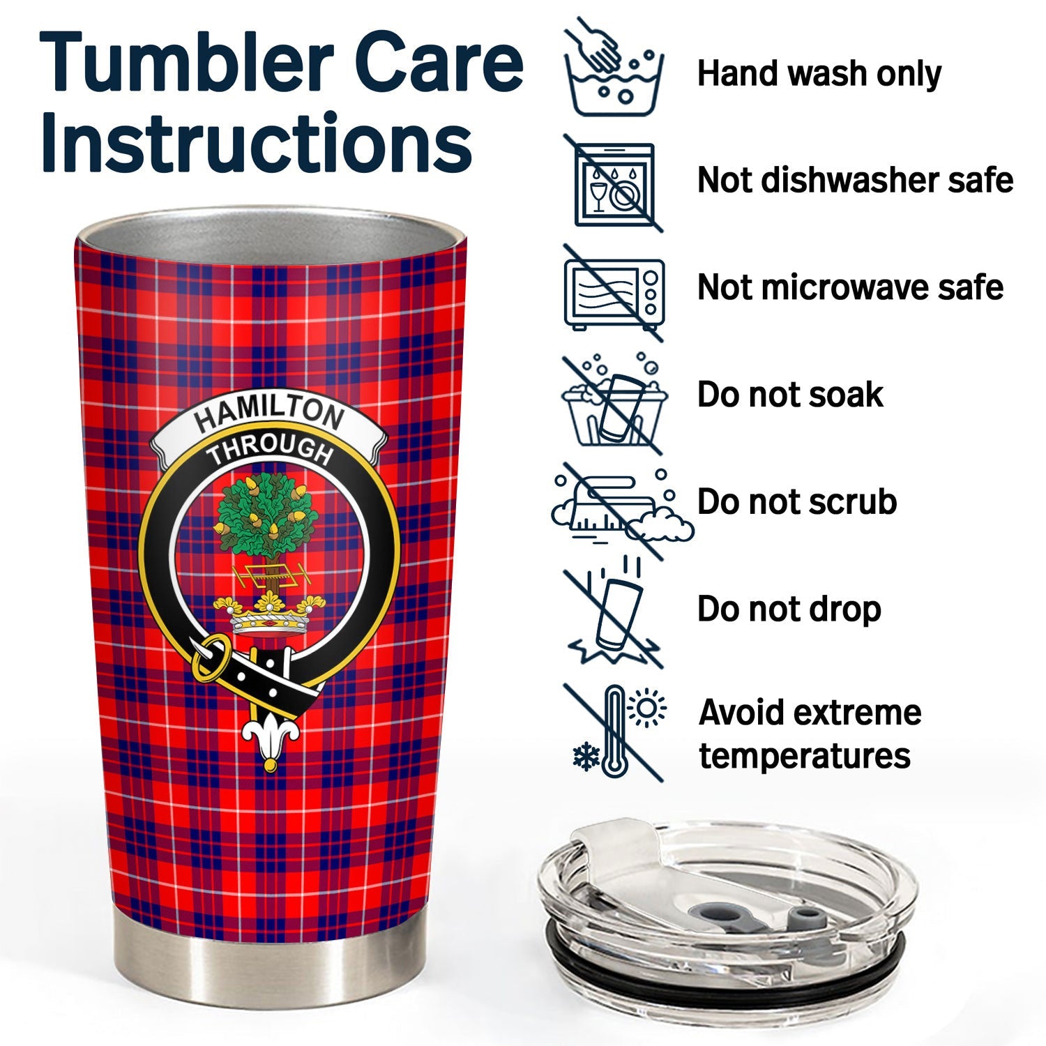 Clan Hamilton Modern Tartan Crest Tumbler NS89 Clan Hamilton Tartan Today   