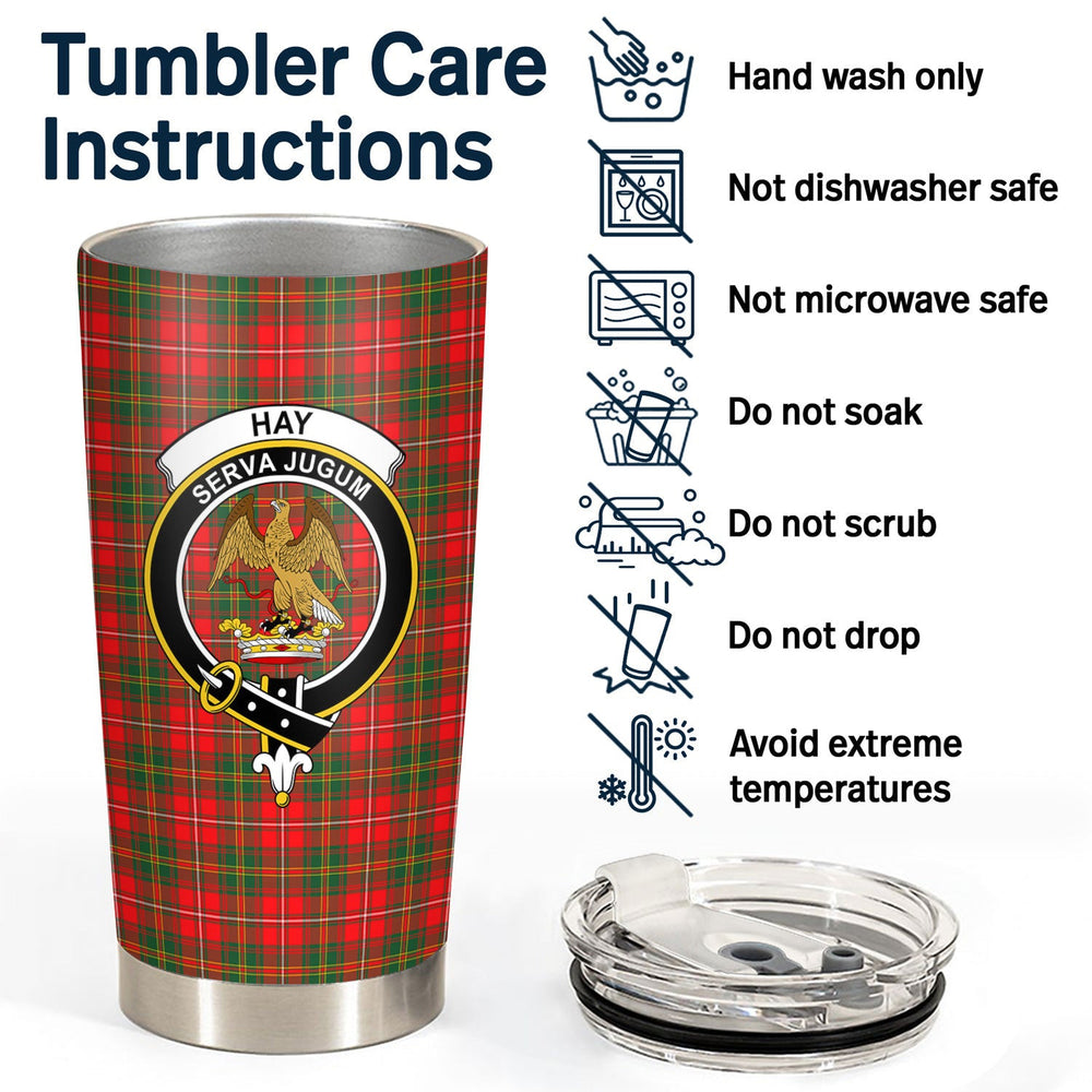 Clan Hay Modern Tartan Crest Tumbler QO65 Clan Hay Tartan Today   