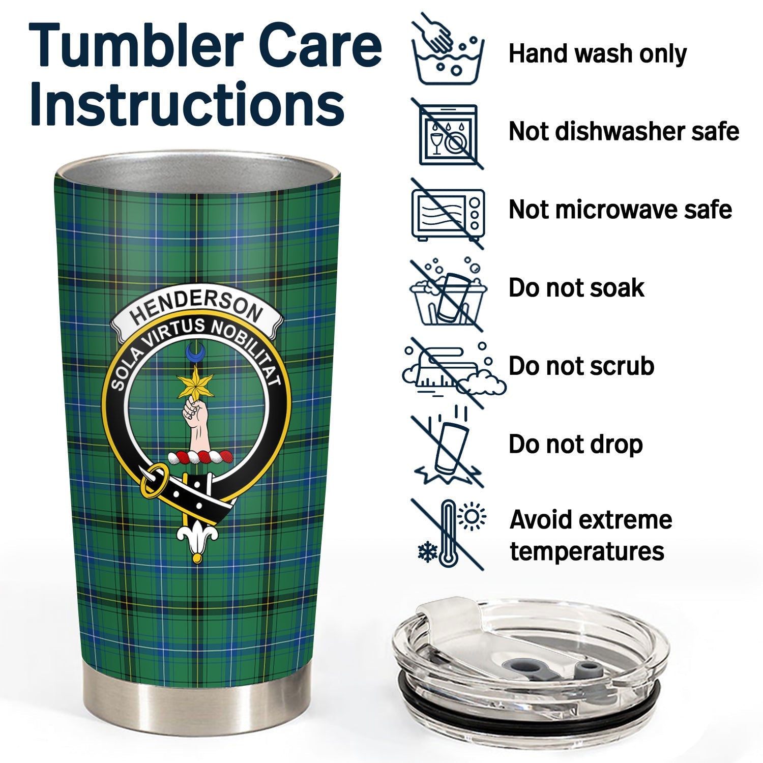 Clan Henderson Ancient Tartan Crest Tumbler MR11 Clan Henderson Tartan Today   