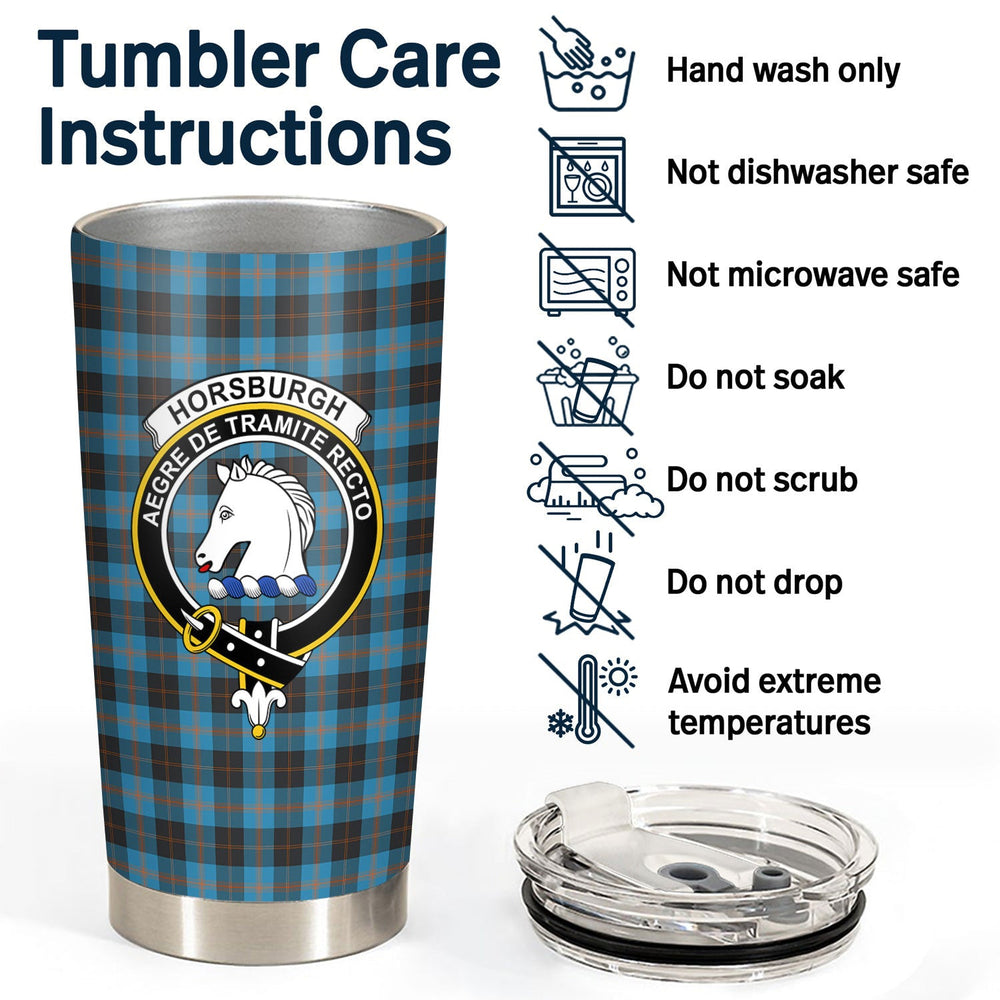 Clan Horsburgh Tartan Crest Tumbler JO28 Clan Horsburgh Tartan Today   